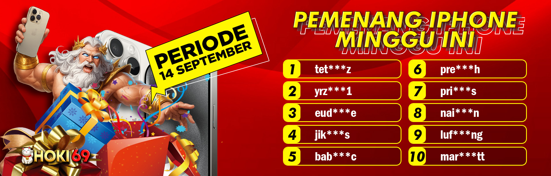 PEMENANG IPHONE MINGGU 14 SEPTEMBER 2025