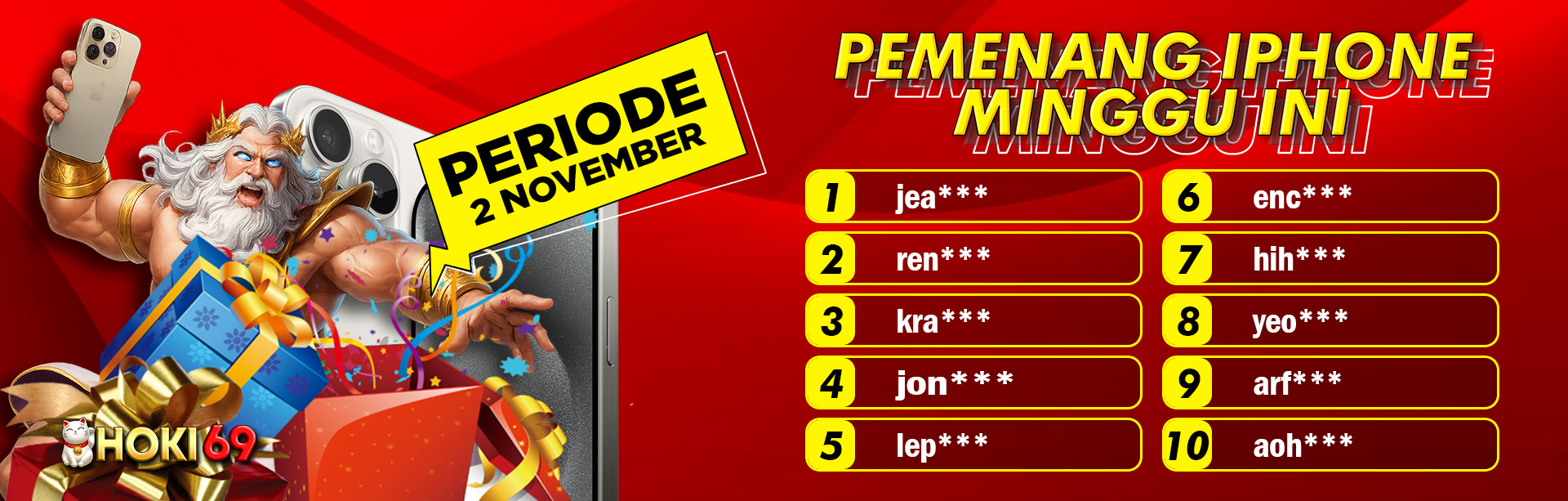 PEMENANG IPHONE MINGGU 2 NOVEMBER 2025