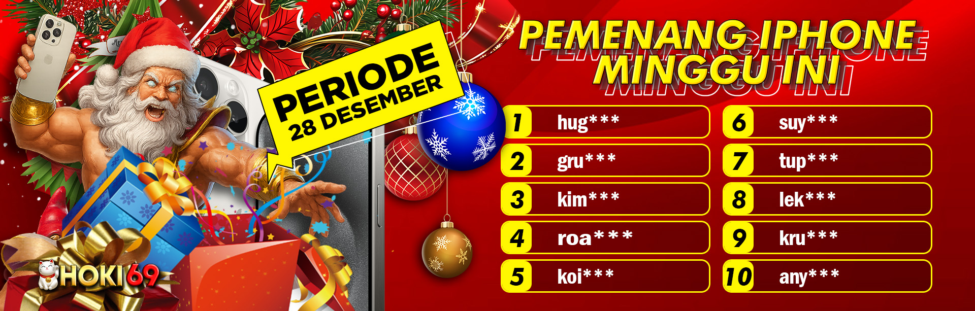 PEMENANG IPHONE MINGGU 28 DESEMBER 2025