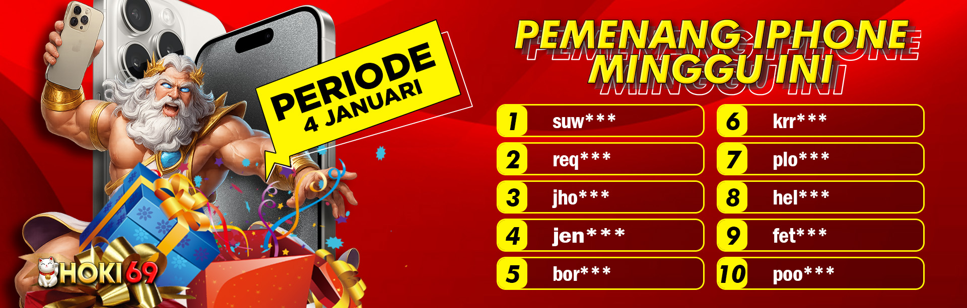 PEMENANG IPHONE MINGGU 4 JANUARI 2026