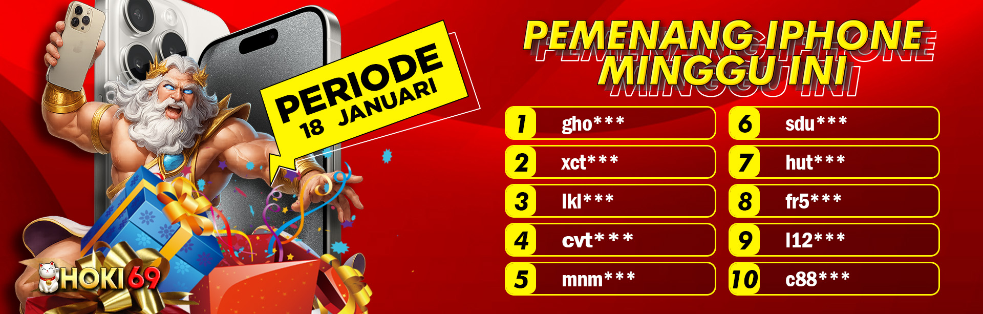 PEMENANG IPHONE MINGGU 18 JANUARI 2026