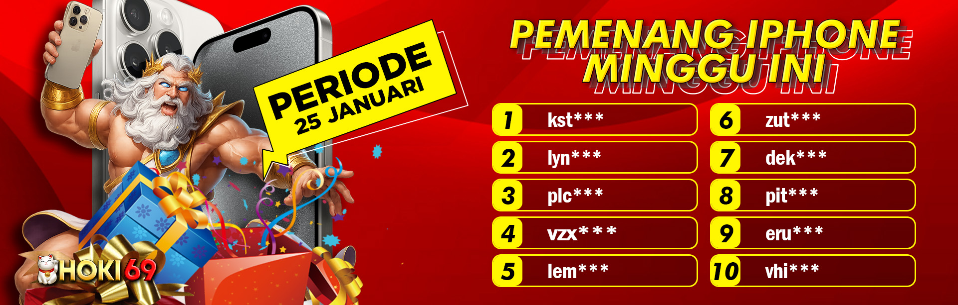 PEMENANG IPHONE MINGGU 25 JANUARI 2026