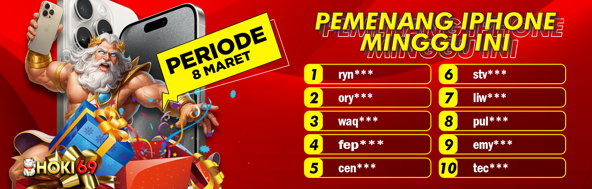 PEMENANG IPHONE MINGGUAN 8 MARET 2026